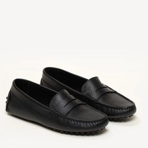 NWT M. Gemi The Pastoso Black Leather Driving Moc Flat Loafer 39/8